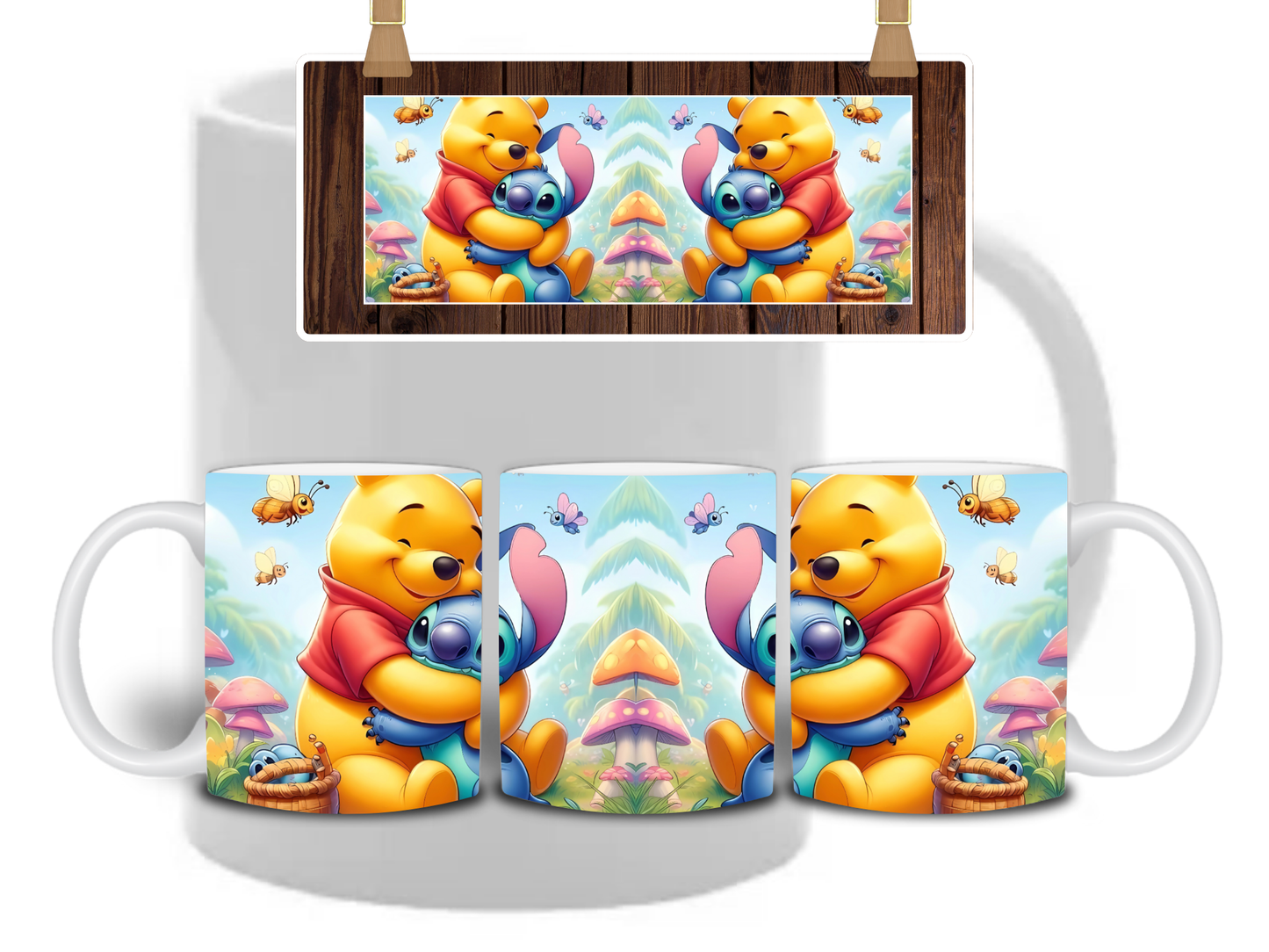 Pooh + Stitch Mug