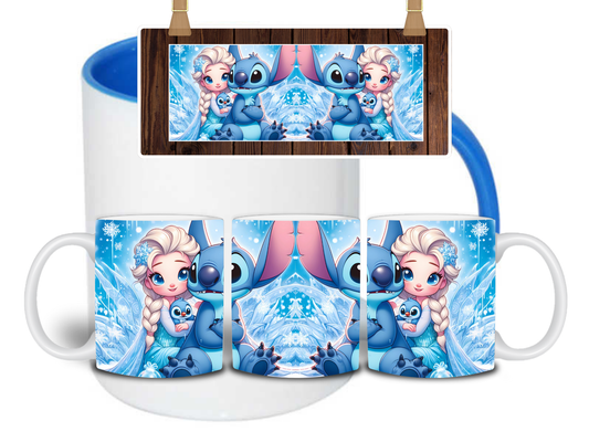 Stitch + Elsa Mug